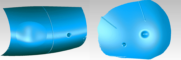 高精度掃描數(shù)據(jù)，準(zhǔn)確可靠，不受操作人員人為影響，真實反映飛機表面的凹坑形態(tài)。