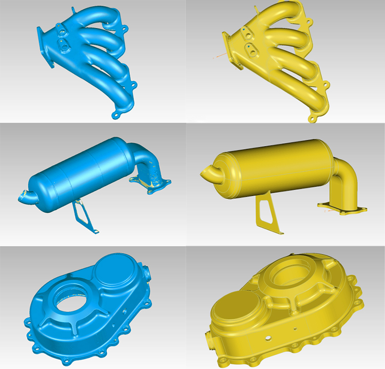 飛機零部件的掃描及逆向數(shù)據(jù)。RigelScan采用的純藍(lán)光技術(shù)具有極強的抗干擾性，適用于各種顏色與材質(zhì)的零部件，掃描速度快，數(shù)據(jù)采集更精準(zhǔn)。