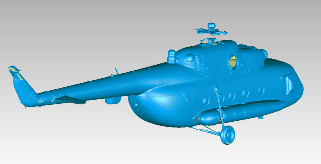 整機掃描數(shù)據(jù)。RigelScan最高精度可達(dá)0.01mm，真實還原飛機表面細(xì)節(jié)特征。